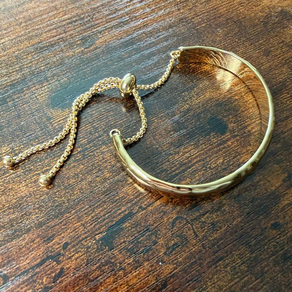 Style & Co Gold-Tone Hammered Slider Bracelet